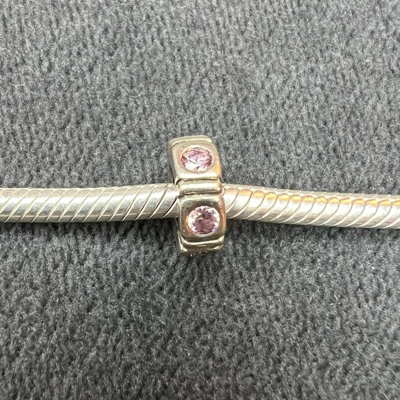 RETIRED Pandora Pink Stones Spacer Charm - Picture 1 of 2